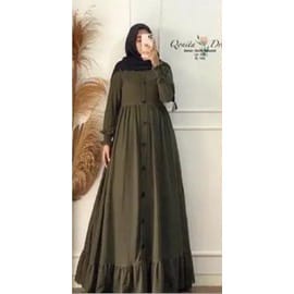 Gamis Alesha / Gamis Malaysia Terbaru Size Jumbo Bahan Crepe Premium Adem / Gamis Muslim Polos Remaja Dewasa Style Casual Size Zumbo-ARMY