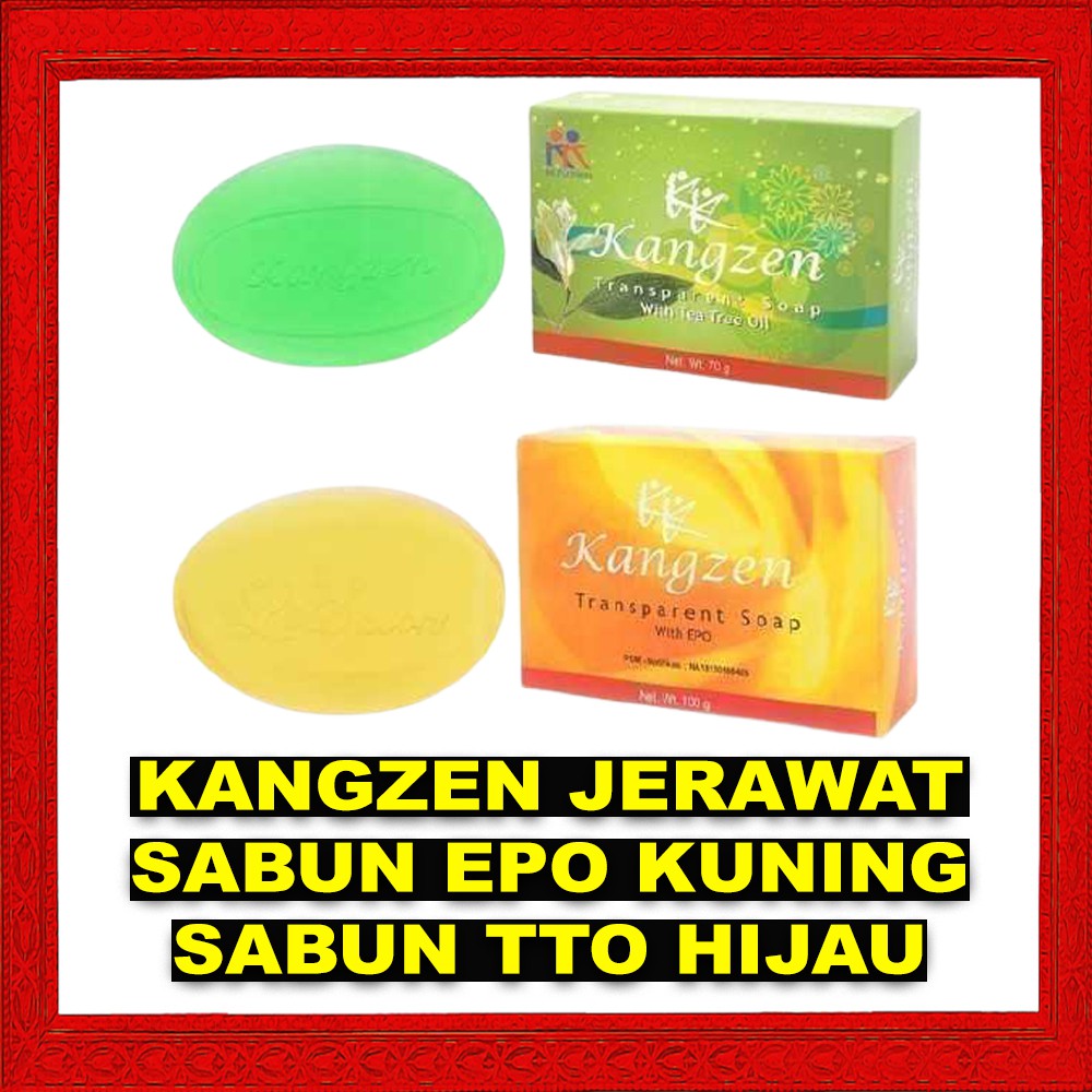 Sabun Cuci Muka Jerawat Kangzen EPO Kuning &amp; Kangzen Tea Tree Oil Hijau Muka Bruntusan KK Indonesia