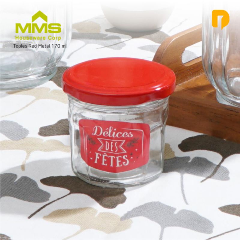 TERBARU‼️MMS toples red metal 170ml/toples bumbu/toples kaca