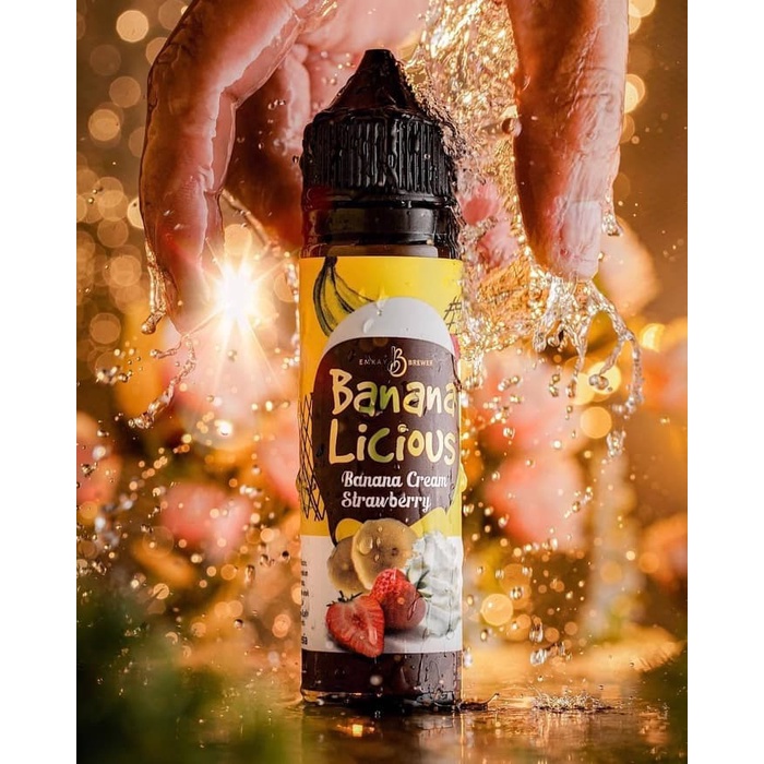 BANANA LICIOUS LIQUID BANANA CREAM STRAWBERRY EMKAY BREWER 3MG 6MG 60ML