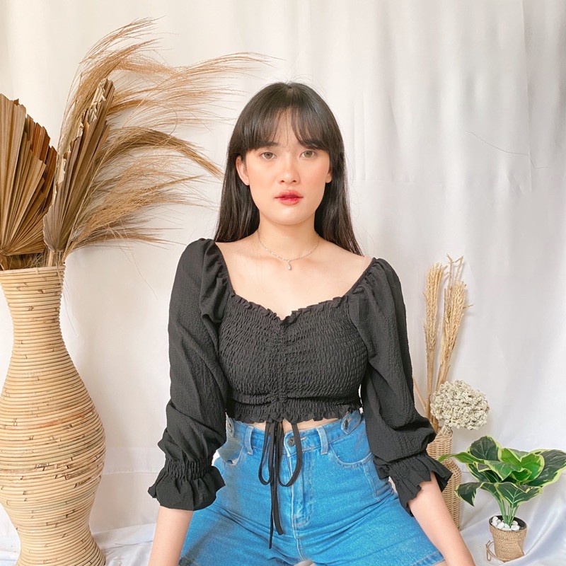 RAISYA CROPTOP / ATASAN WANITA PREMIUM / CROPTOP KOREA / CROPTOP KEKINIAN / OUTFIT KE PANTAI