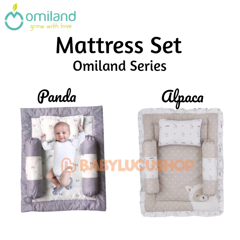 Omiland Baby Kasur Bayi Matras Mattress Set Panda Dan Alpaca Series OWM3141 Kasur Set