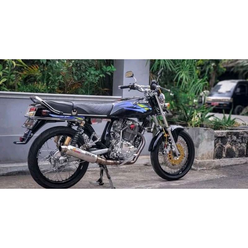 KNALPOT FULL STENLIS MODEL BULAT JENONG NGEBAS ORIGINAL UTAMA RACING EXHAUST MOTOR CB,Gl,MP,TIGER  D