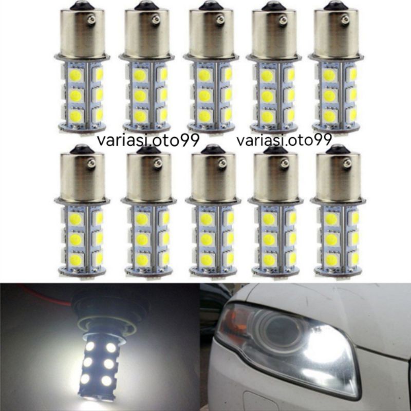 Lampu LED Mundur 1156 Kaki 1 Bayonet 13LED Dan 18LED Lampu Mobil