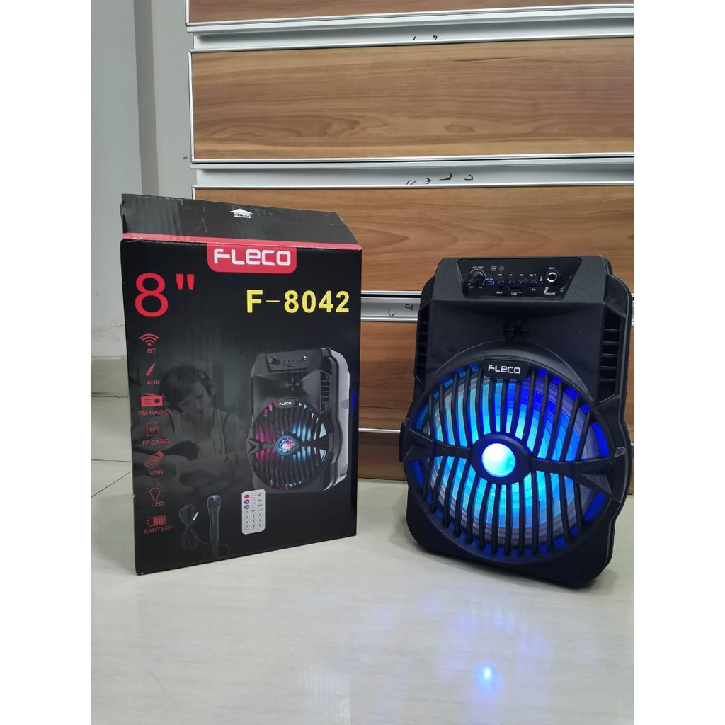 Speaker Fleco Bluetooth F-8042 + Karaoke MIC