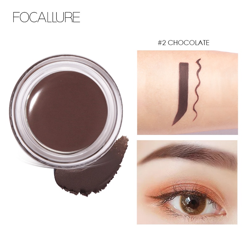 FOCALLURE Sweatproof Eyebrow Cream Eyebrow Gel With Eyeliner Pensil Long-lasting Eyebrows Makeup Tahan Keringat Krim Alis Alis Gel Dengan Eyeliner Pensil Tahan Lama Alis fa23