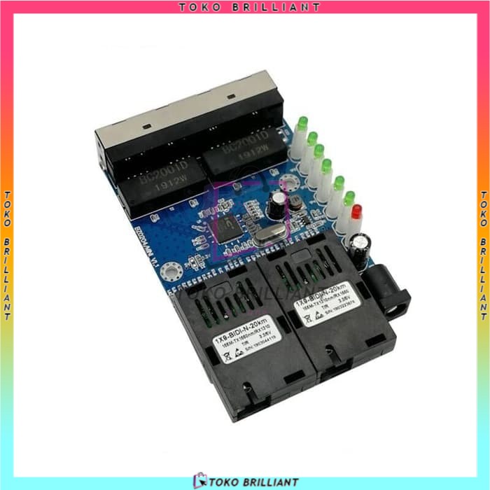 【Support POE】2F4E PCBA Media  Konverter Fiber Optic Sc Ethernet Single Mode Optikal 10/100m 5V-12V power input