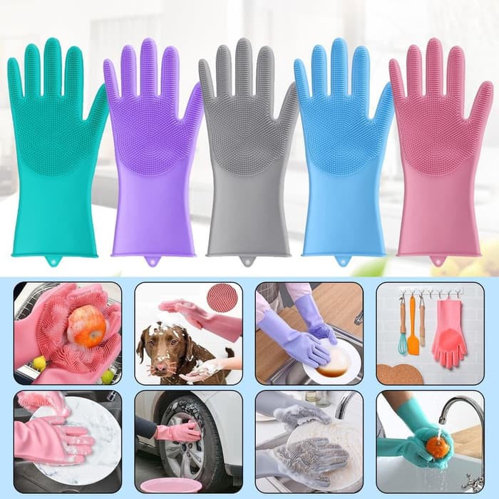 TIFAKA - Sarung Tangan Cuci Piring Silicone Dishwashing Gloves Magic glove