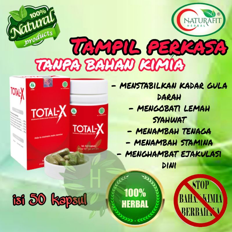 TOTAL X 60 KAPSUL - OBAT STAMINA PRIA DEWASA HERBAL/obat stamina pria dan wanita/obat stamina pria a