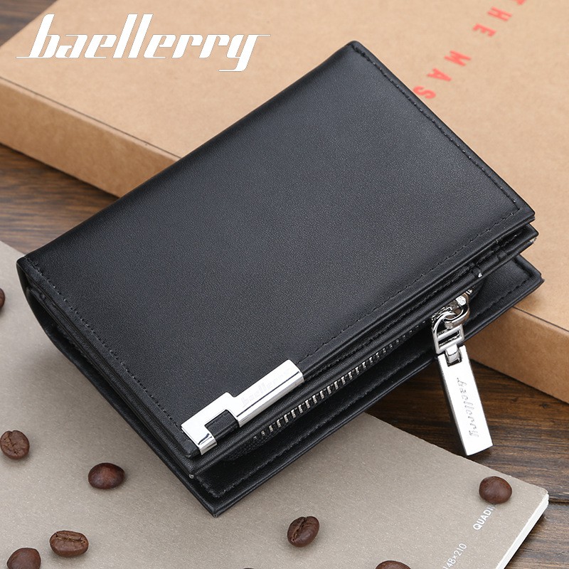 DOMPET LIPAT WANITA BAELLERRY ORIGINAL KULIT HITAM LUTON WA362B5 MINI SLOT KECIL KARTU KOIN RESLETING PENDEK IMPORT PREMIUM KOREA BRANDED BATAM MURAH