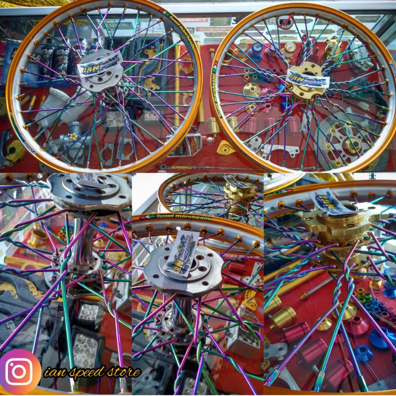 pketan velg yoko twotone +tromol becak+ruji pelangi fpr vixion, ninja, fu, mx, jupiter, sonic, supra
