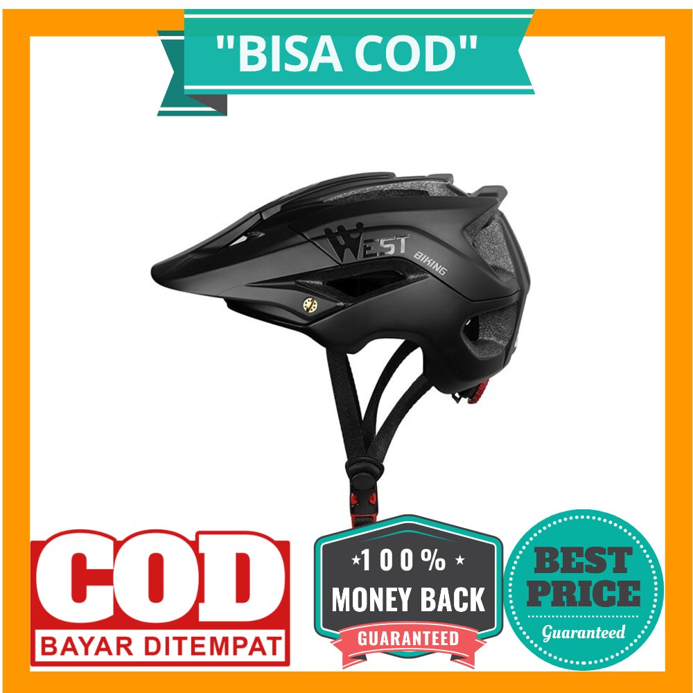 BISA COD WEST BIKING Helm Sepeda Cycling Helmet Trail XC MTB - TK-YP0708078 - Black