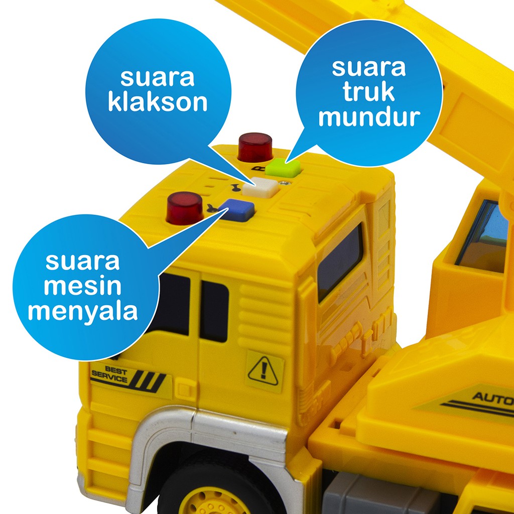 Mainan Truk Konstruksi 1:20 Spryz Citysquad dengan Mesin Friction, Lampu &amp; Suara