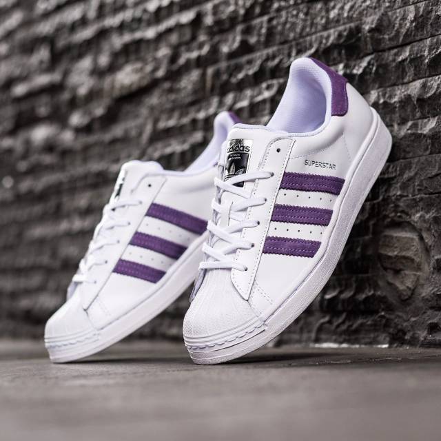Adidas Superstar White Purple Original Sepatu putih original
