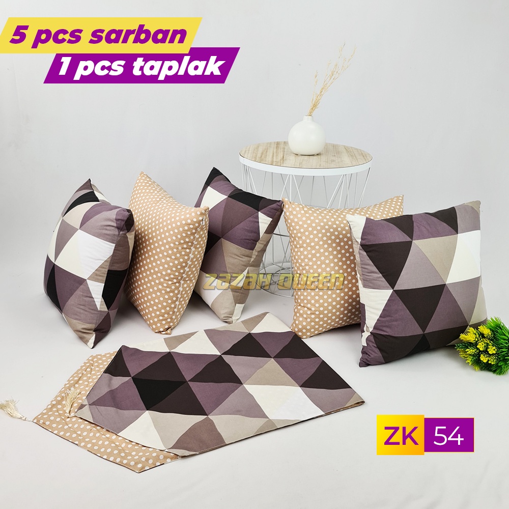 Paket Sarung Bantal Sofa dan Taplak Meja Tamu - Motif Lengkap