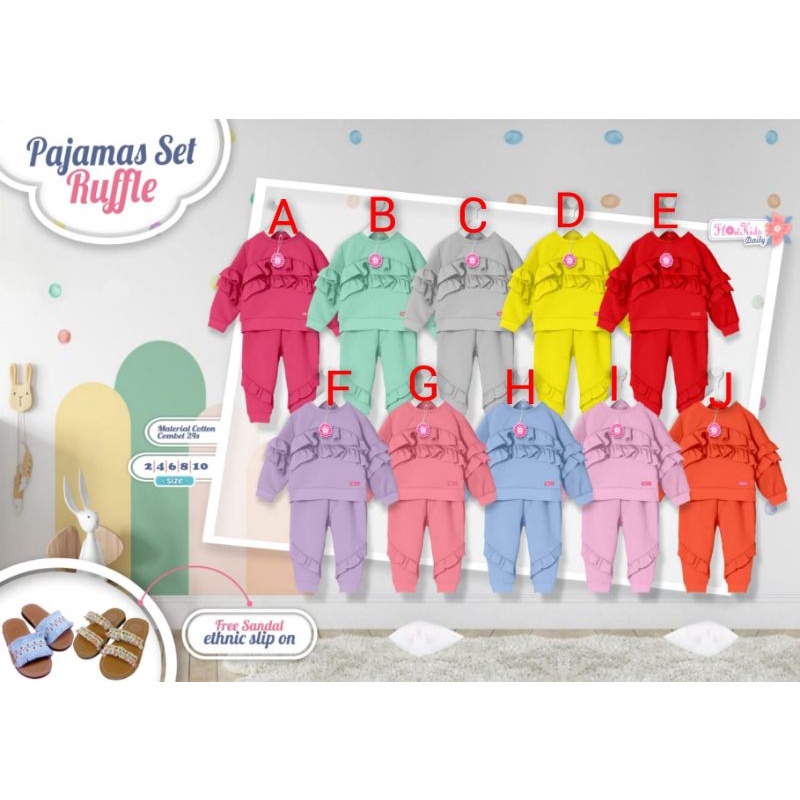 Setelan Anak Pajamas Perempuan 2_10 free sandal