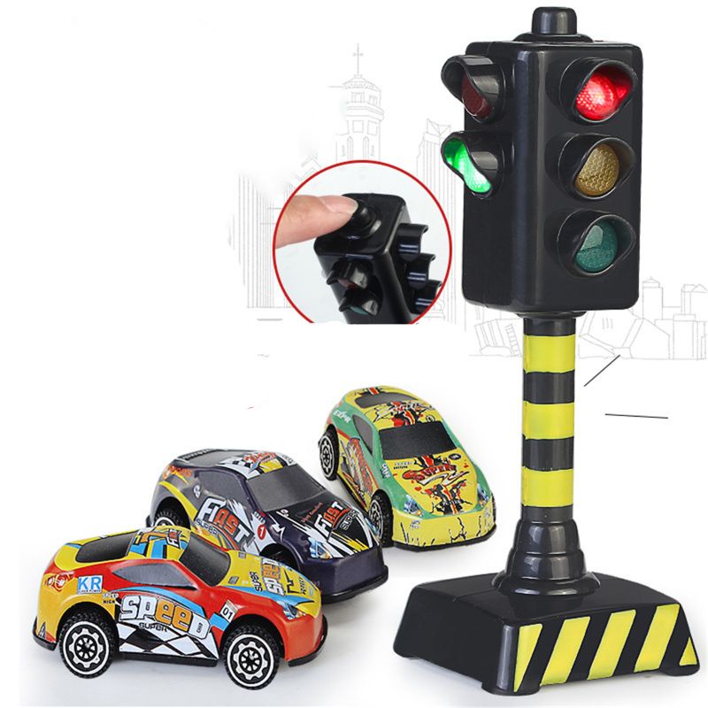 Mary Micro Model Sinyal Lalu Lintas Easy Fix Track Train Toy Accs Balita Mainan Motor Halus