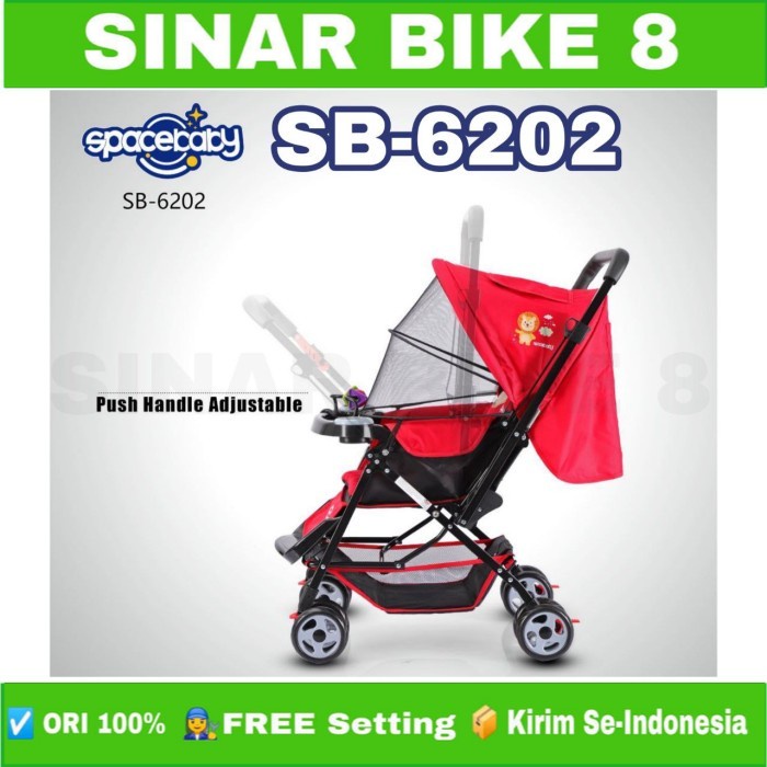 Baby Stroller Kereta Dorong Bayi SPACEBABY SB 6202//SB 6212//SB-6055//6055A Reversible Stir