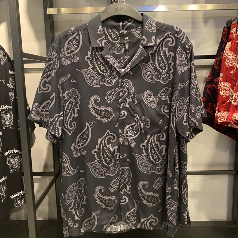 Kemeja Batik Kasual pria H&M Original store