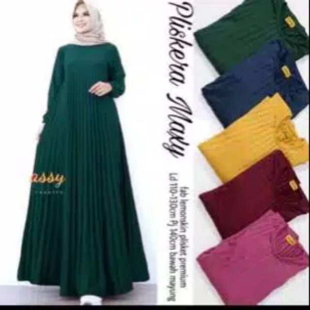 GAMIS PLISKET LENGAN PANJANG