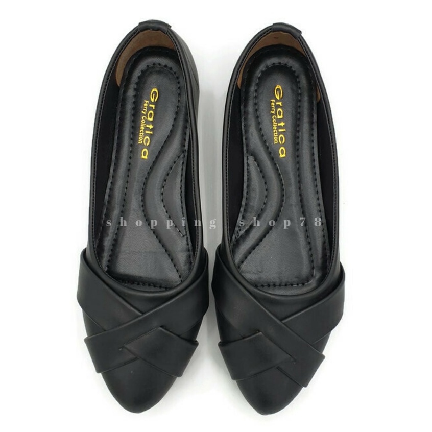 Sepatu Wanita Flat Shoes Silang Lancip Gratica BO5 SL
