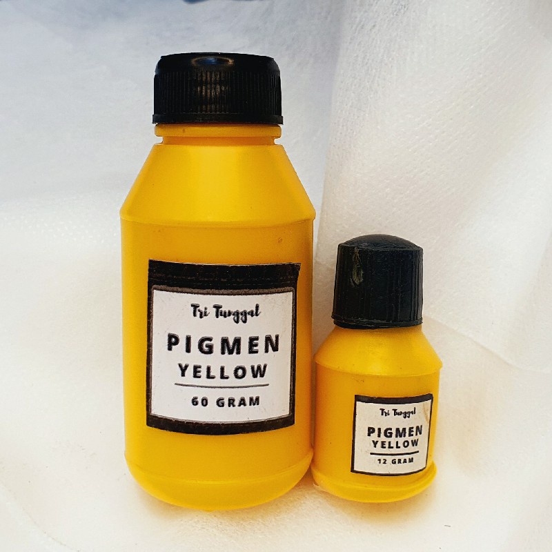 PIGMEN 12gr YELLOW Kuning Mini Kecil Pewarna Sablon Pigment Color Slime Clay DIY Waterbased Tie Dye Cat Warna Warni Air Cairan Liquid Painting Kerajinan Prakarya Art Seni Kesenian Perlengkapan Drawing Melukis Lukis Grosir Prakarya Malang