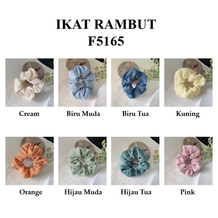 OSM JKT F5165 Ikat Rambut Korea Polos Warna Warni / Karet Ikat Rambut Cepol / Kuncir Rambut Import-1