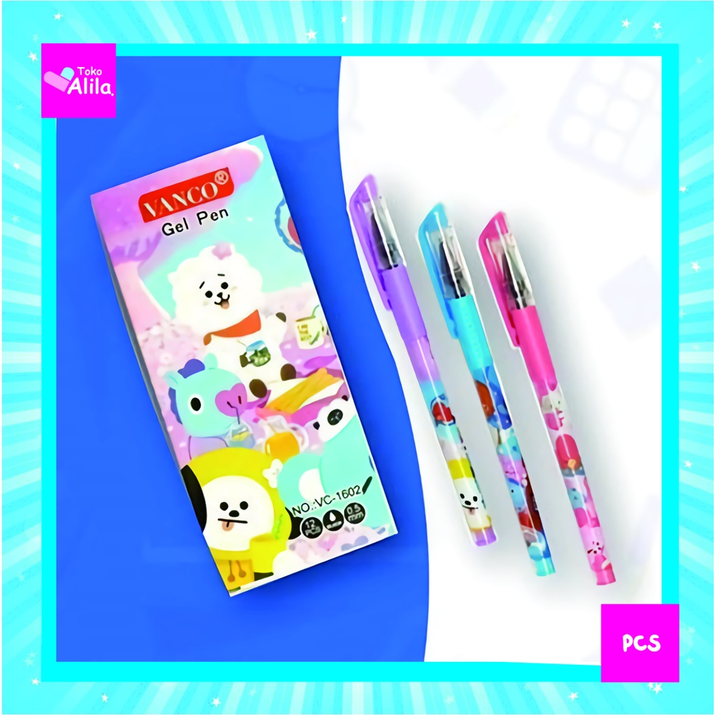 

Ballpoint / Pulpen / Pen Karakter / Pen BTS BT21 VC-1602 Vanco Gel Ink Pen