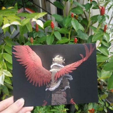 Postcard Anime Boku no Hero Academia MHA Hawks Back Wings by @kadeart (Ready Indo)