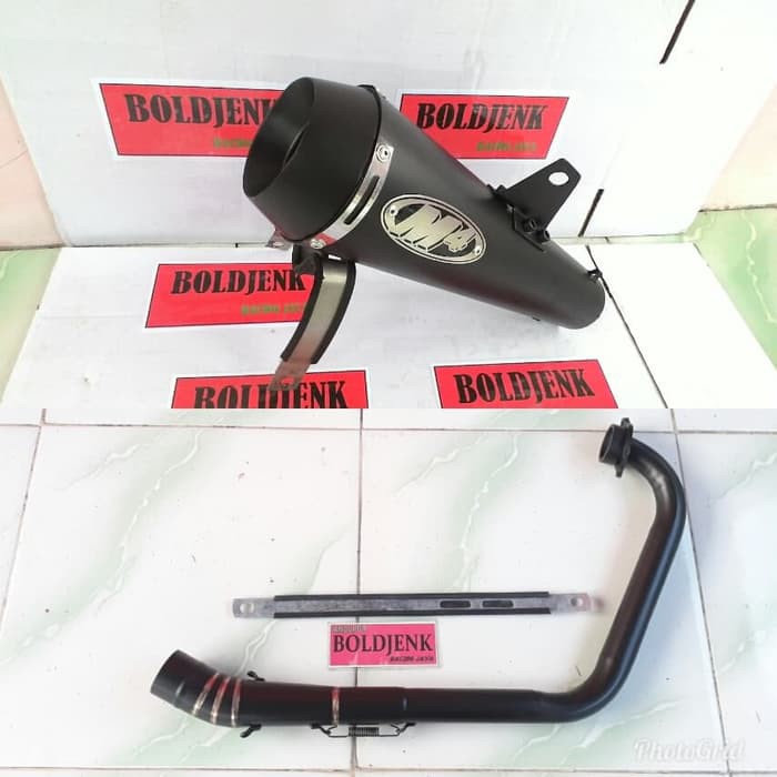 Knalpot M4 black doff model kolong/ underbelly fullset R15/Xabre dll