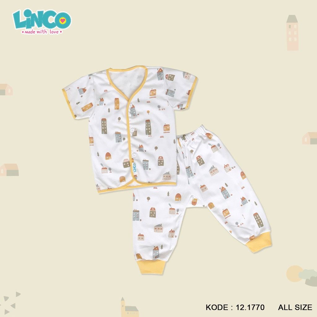 LINCO Setelan Baju Bayi Pendek Panjang / Piyama Newborn Baby 0-3 BULAN ALL SIZE