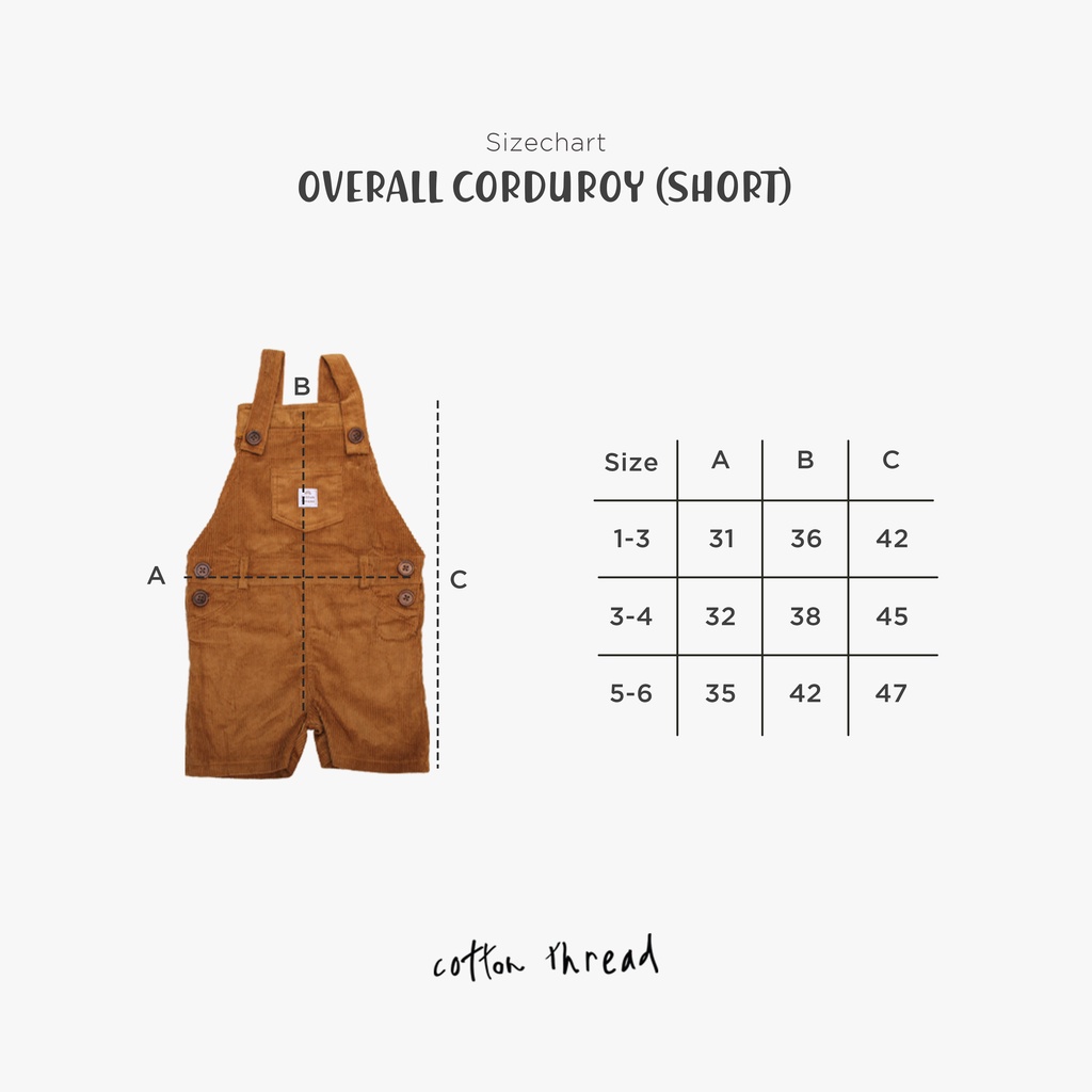 Overall Corduroy ( Short)  - Cotton Thread