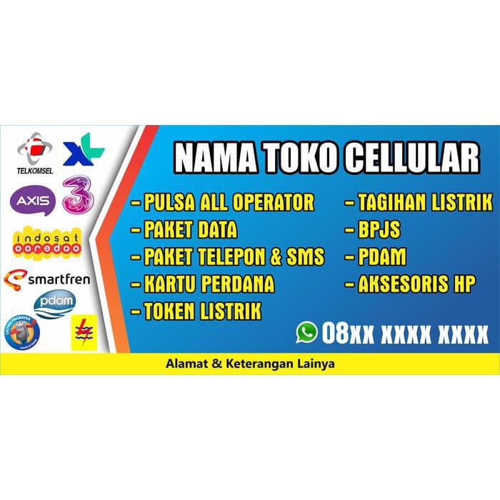 Palinglaris Spanduk Banner Konter Pulsa 200 x 100 Mantul