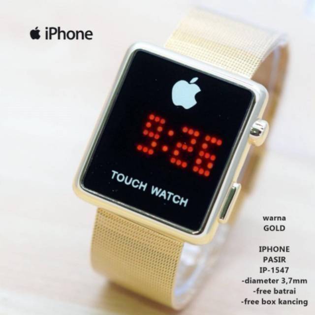 JAM TANGAN WANITA IPHONE LED LAYAR SENTUH
