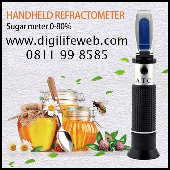

Refractometer 0-80% Sugar Brix Gula Sirup Juice Refraktometer Madu 080