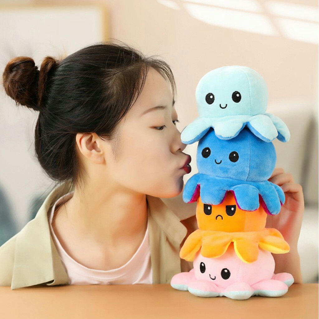 BONEKA GURITA CUMI OCTOPUS DOLL BOLAK BALIK RAINBOW