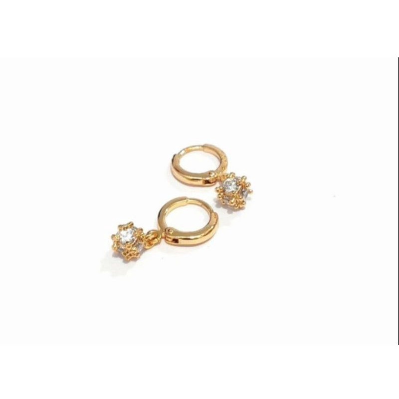 Anting Dancing Stone Permata xuping emas gold N19062101