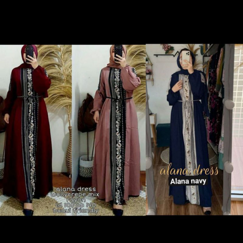 GAMIS MOSCREPE MOTIF TERBARU LD 110