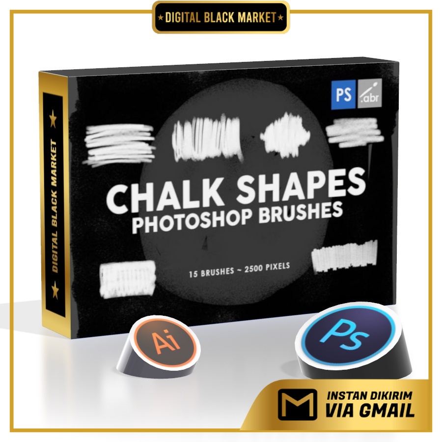 15 Chalk Shapes - Photoshop Stamp Brushes