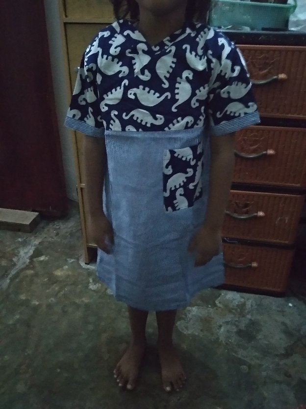 Couple Dress Batik Anak Motif Hewan Dino Dress Batik Unik Kakak Adik Couple Batik Premium Cantik