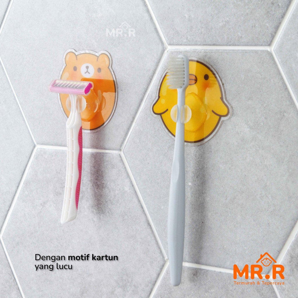 Tempat Sikat Gigi Pulpen Pensil Hook Tempel Dinding Kamar Mandi Gantungan Wastafel ToothBrush Holder