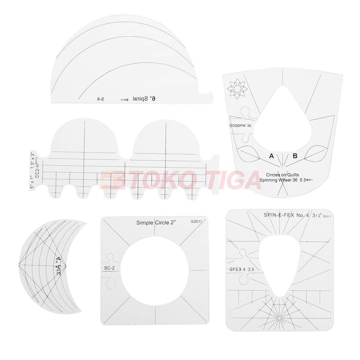 Quilting Template Set - Penggaris Quilt set isi 6 - YOKO (RL-06)