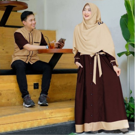 KANAYA Set Pasangan Couple Gamis Muslim Model Terbaru Tren Lebaran 2020