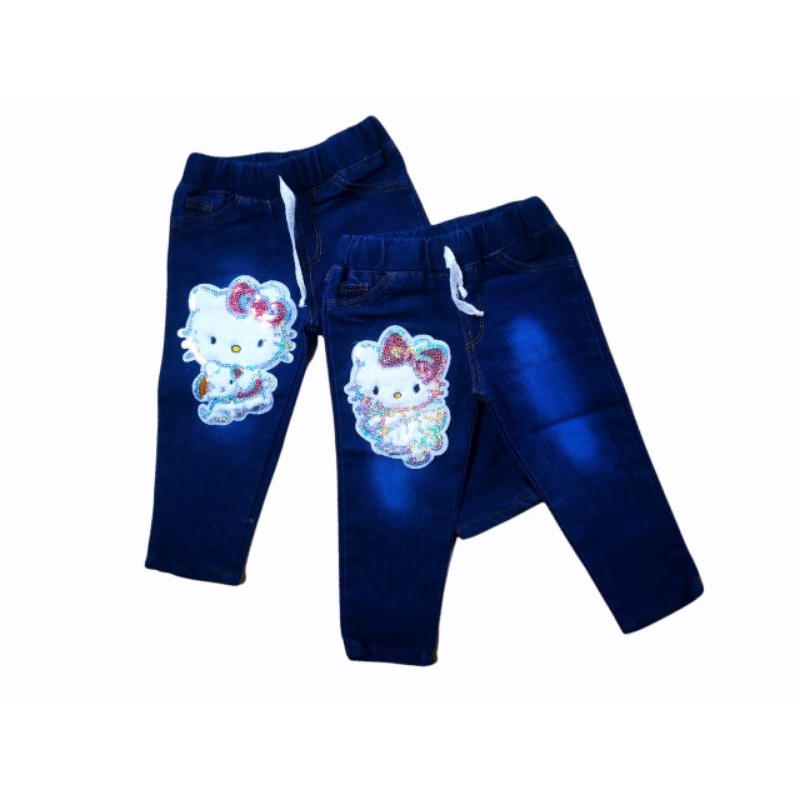 (COD) CELANA JEANS ANAK PEREMPUAN / CELANA ANAK PEREMPUAN MOTIF BULU LUCU 1-6 TAHUN