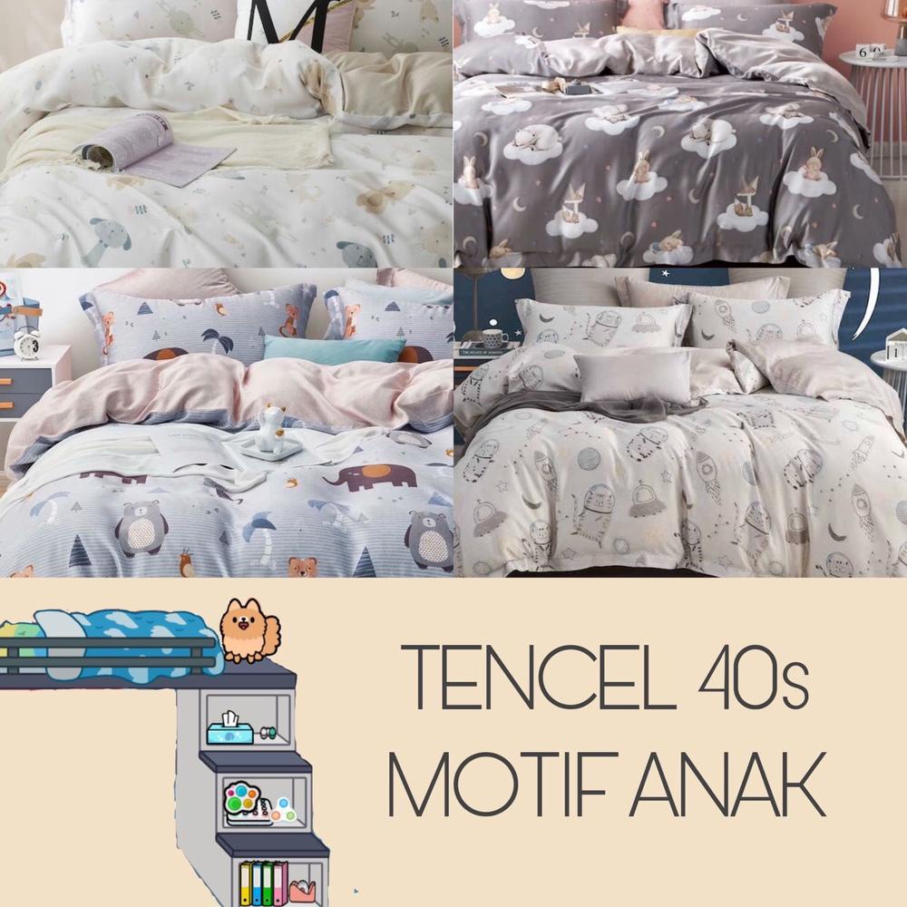 Promo Termurah Kain Meteran Sprei Sutra Organik Tencel 40S Motif Anak