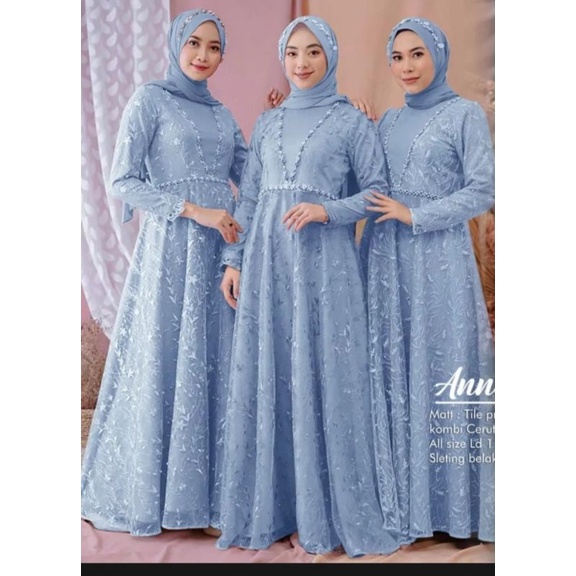 Gaun pesta Tile organza