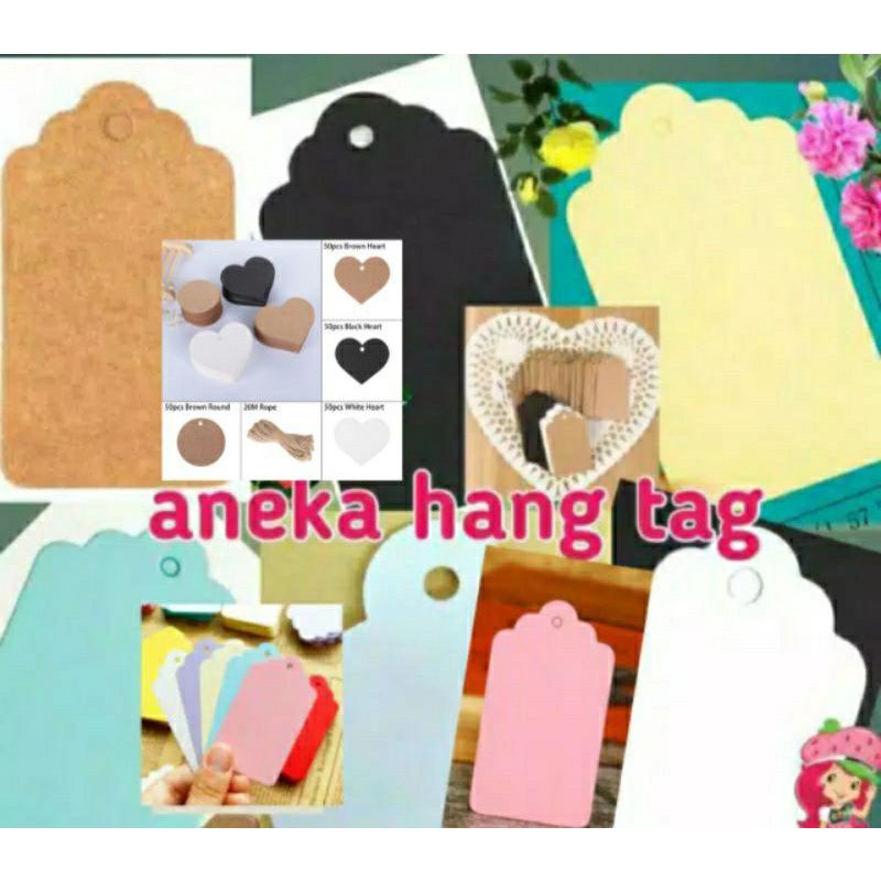 

hang tag polos & Tali hang tag hitam,putih