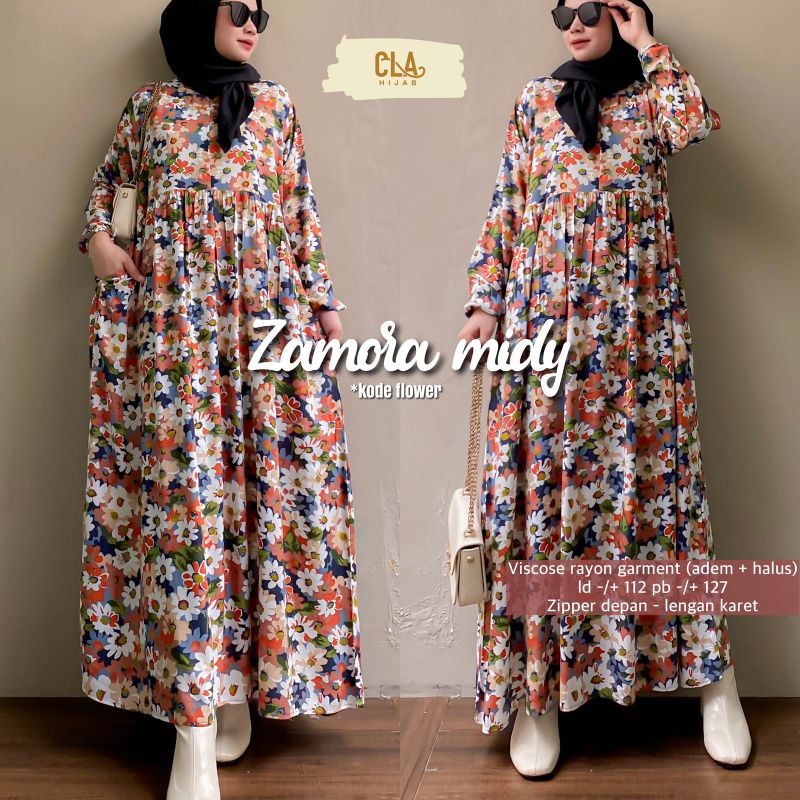 Gamis motif zamora midy viscose rayon garment