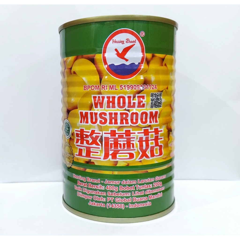 

Herring Brand Whole Champignon Mushroom 400gr - Jamur Kancing Kaleng