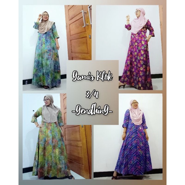 Kirania Batik - Gamis Klok 3/4